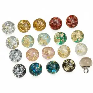 Gold foil transparent resin bead button