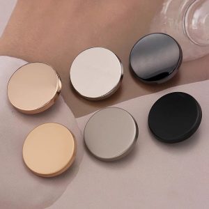 Minimalist solid metal buttons for coats and jackets