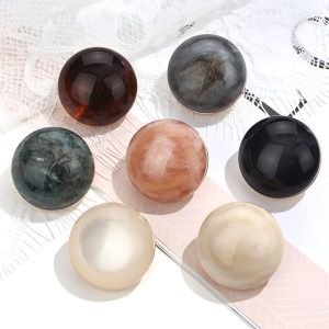 Cat eye stone buttons in seven cat eye glass and marble shades, domed resin shank buttons for coats, knitwear and DIY sewing