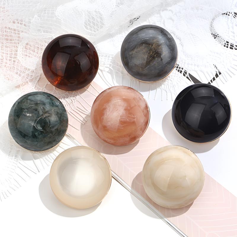 Cat eye stone buttons in seven cat eye glass and marble shades, domed resin shank buttons for coats, knitwear and DIY sewing