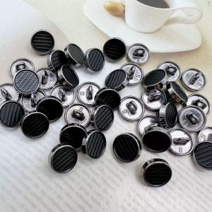 Gunmetal pedestal metal shank button with woven center, mini 10mm button for suits, coats and clothing