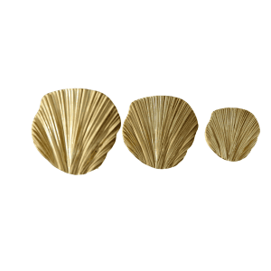 Matte gold ginkgo leaf button 18mm, fan-shaped metal sew-on button for shirts and cardigans