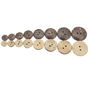 Natural coconut buttons in several sizes.