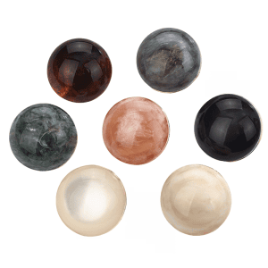 Cat eye and marble stone buttons in white, black, ivory, red-brown, peach and slate, domed shank buttons for coats, knitwear and DIY sewing