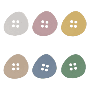 Triangle resin buttons in a range of colors with sew-through holes