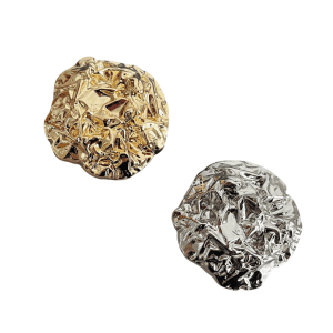 Metal coat buttons with a crushed-metal texture, gold and silver shank buttons for coats, jackets and blazers
