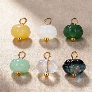 Pumpkin glass buttons in six colors, 9mm sew-on buttons for sewing and crafts