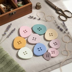 Triangle resin buttons in white, apricot, pink, yellow, green and blue with a matte finish, four-hole sew-on buttons with a rounded-triangle shape for coats, cardigans and DIY sewing