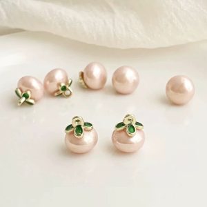 Pack of faux pearl flower buttons, available in 10 or 20 pieces